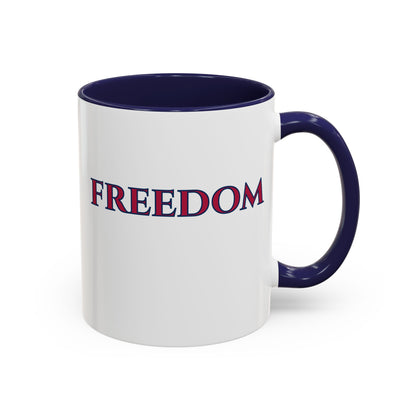 Freedom, White Accent Mug by theGreenDragonTavern.shop