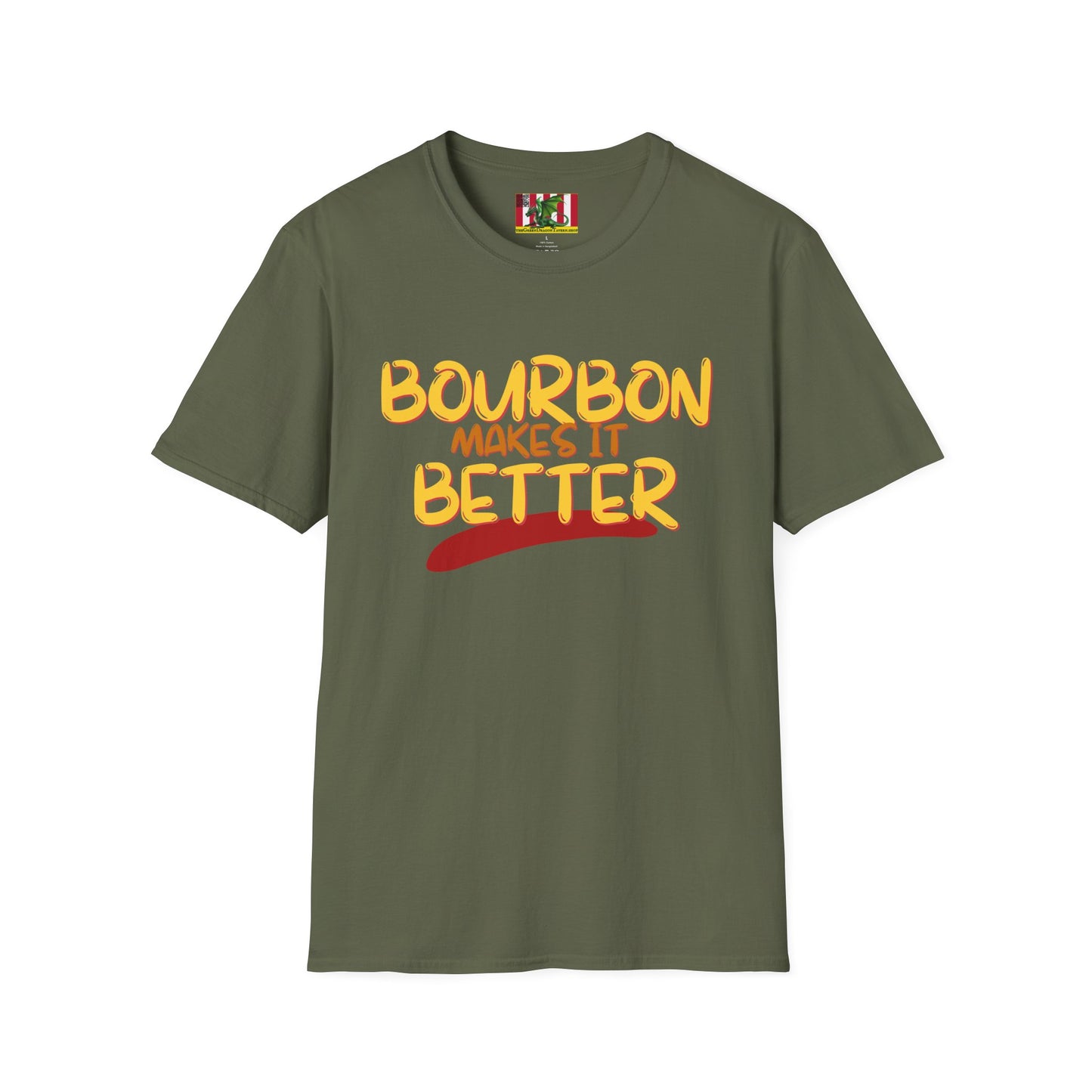 Bourbon makes it better Dark colors Unisex T-Shirt by theGreenDragonTavern.shop