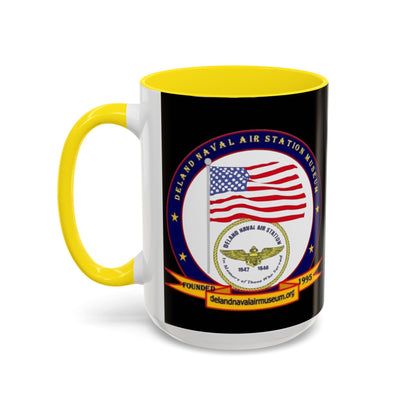 DeLand Naval Air Station Museum Black Accent Mug by theGreenDragonTavern.shop
