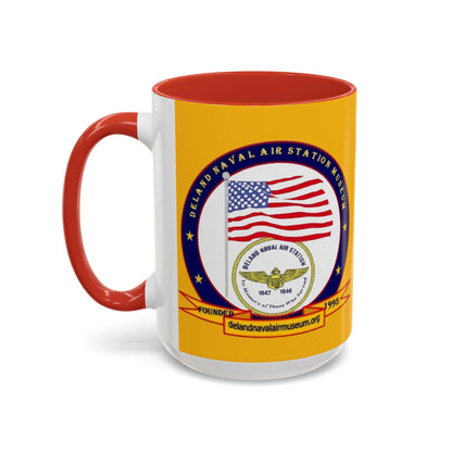 DeLand Naval Air Station Museum Yellow Accent Mug by theGreenDragonTavern.shop