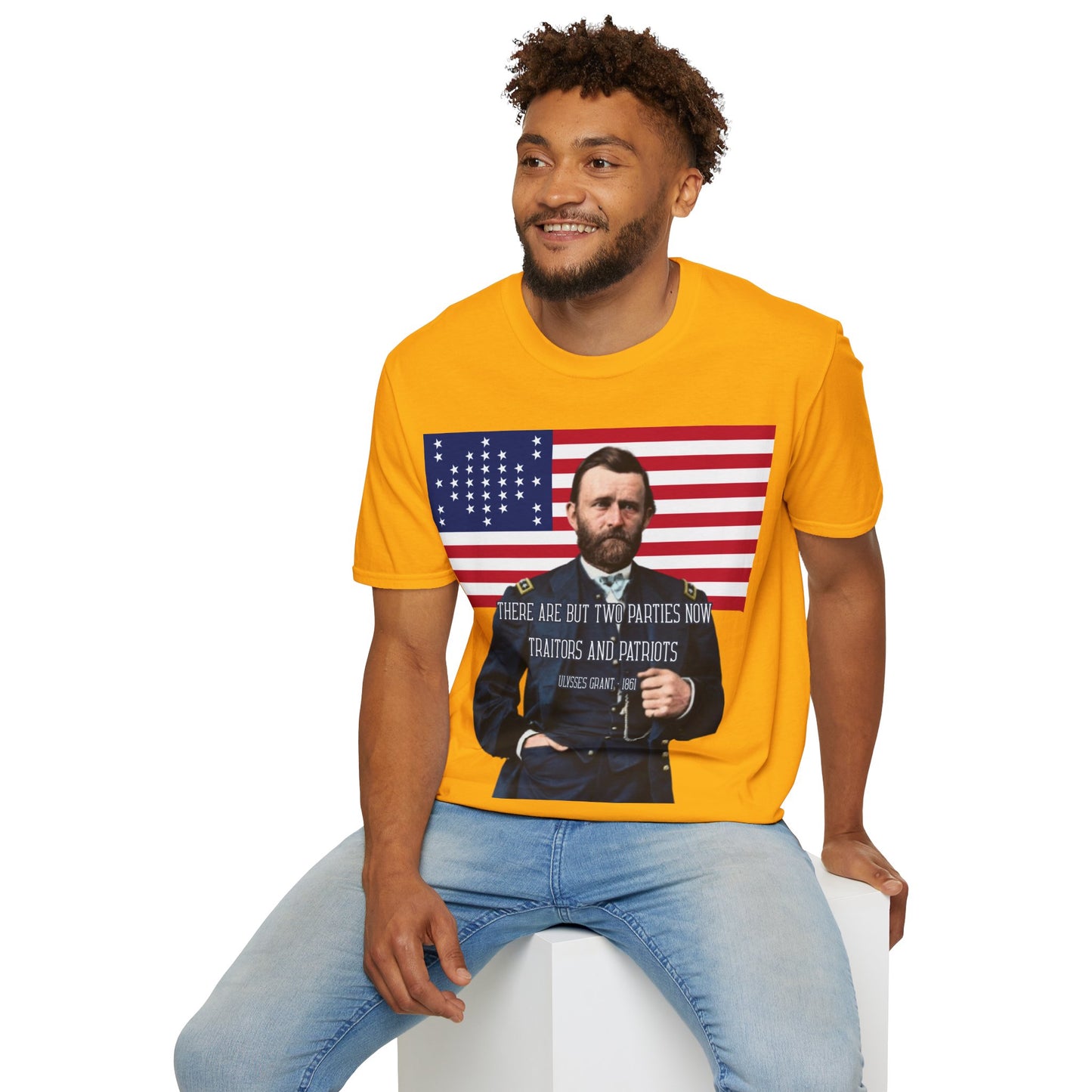 "Traitors and Patriots" Ulysses Grant Light colors Unisex T-Shirt by theGreenDragonTavern.shop