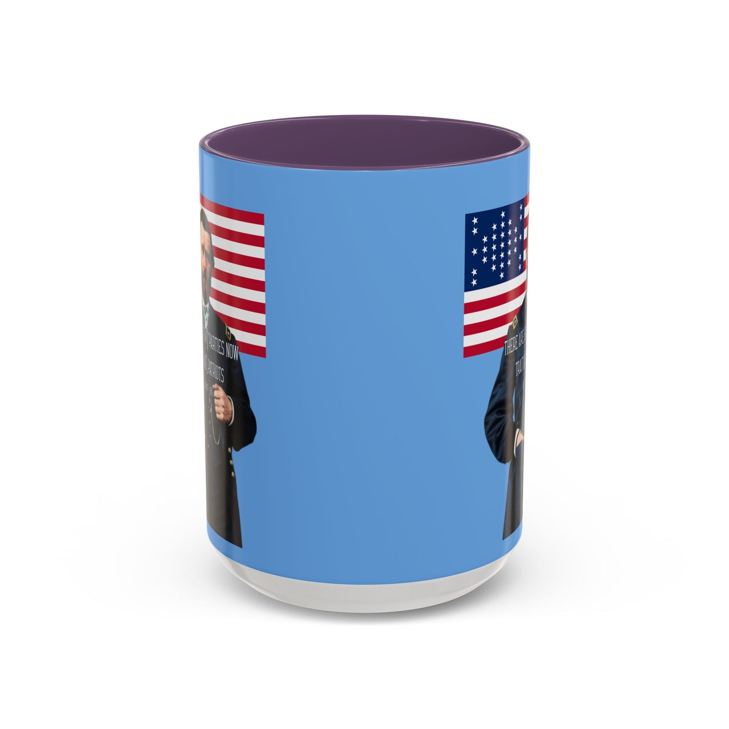 "Traitors and Patriots" Ulysses Grant Light Blue Accent Mug by theGreenDragonTavern.shop