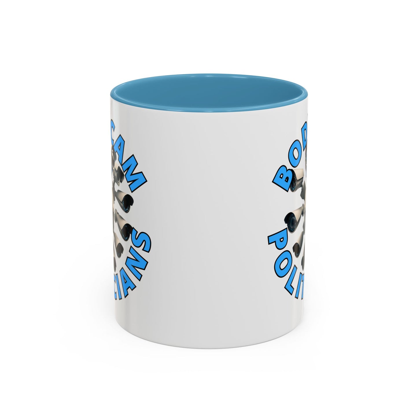 Bodycam the Politicians Cameras White Accent Mug by theGreenDragonTavern.shop
