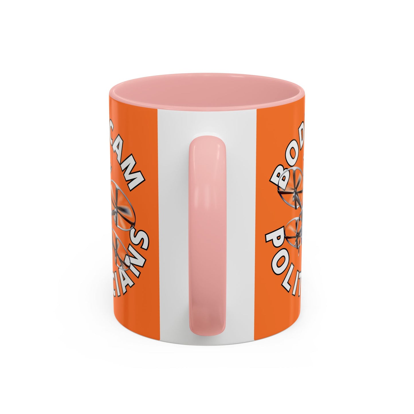 Bodycam the Politicians Drone Orange Accent Mug by theGreenDragonTavern.shop