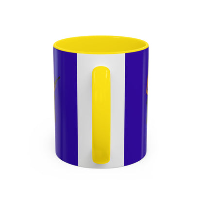 Hula Girl Packin' Heat Dark Purple Accent Mug by theGreenDragonTavern.shop