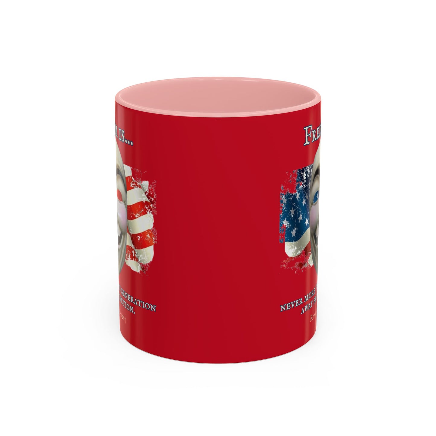 Ronald Reagan Freedom Vendetta Red Accent Mug by theGreenDragonTavern.shop