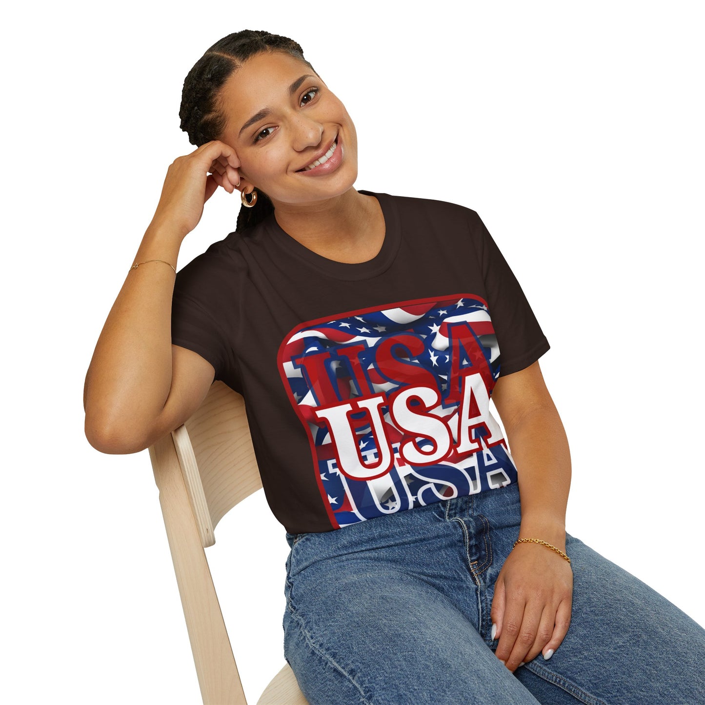 Red WHITE and Blue USA Patriot DKcolors Unisex T-Shirt by theGreenDragonTavern.shop