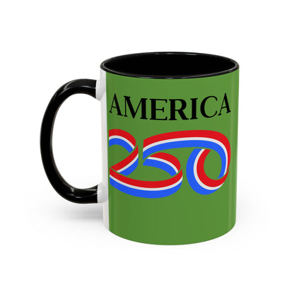 America 250 Green Accent Mug by theGreenDragonTavern.shop