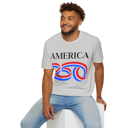 America 250 Black font, Light colors, Unisex T-Shirt by theGreenDragonTavern.shop