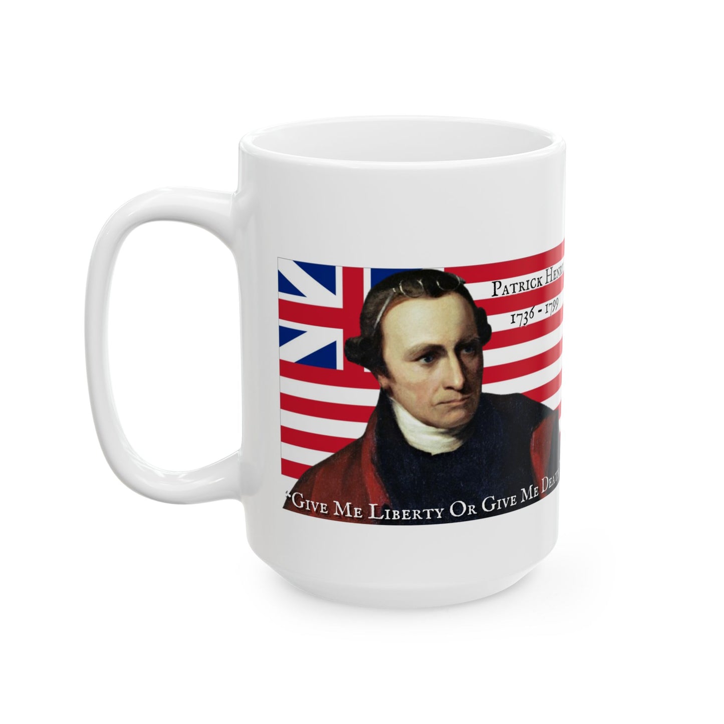 Patrick Henry White Mug by theGreenDragonTavern.shop