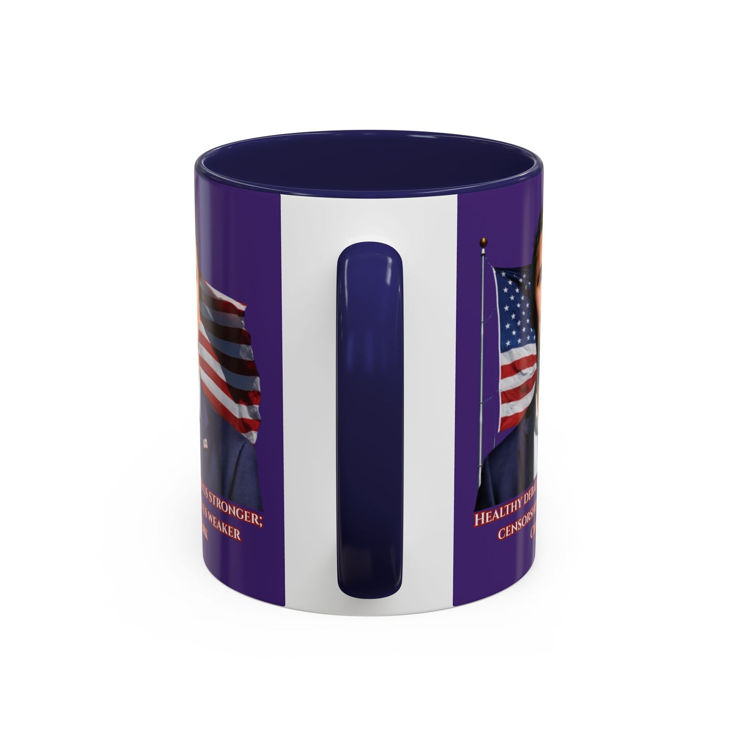 Charlie Kirk, Healthy Debate Purple Accent Mug by theGreenDragonTavern.shop