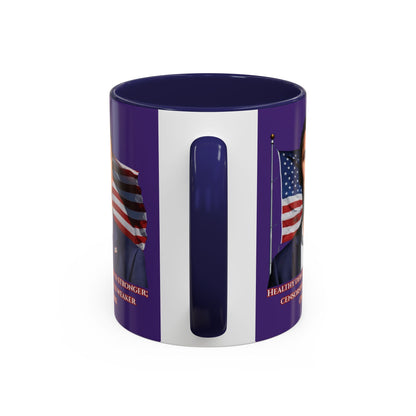 Charlie Kirk, Healthy Debate Purple Accent Mug by theGreenDragonTavern.shop