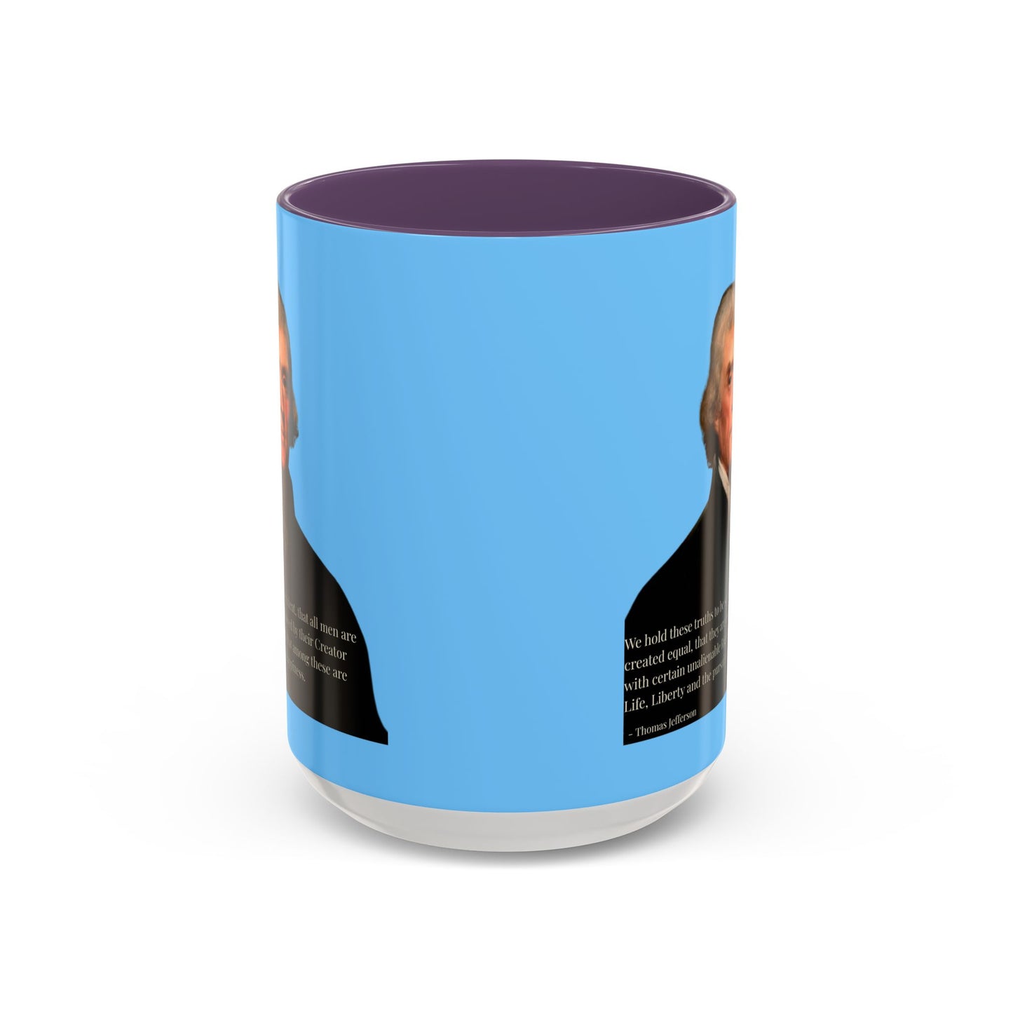 We hold these truths to be self-evident Light Blue Accent Mug by theGreenDragonTavern.shop