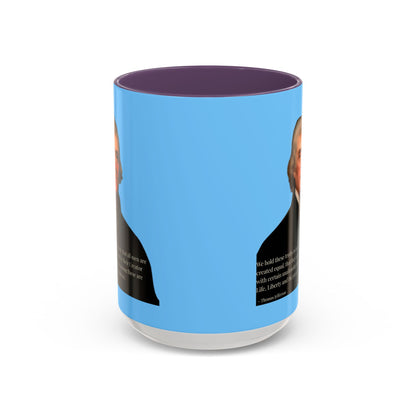 We hold these truths to be self-evident Light Blue Accent Mug by theGreenDragonTavern.shop