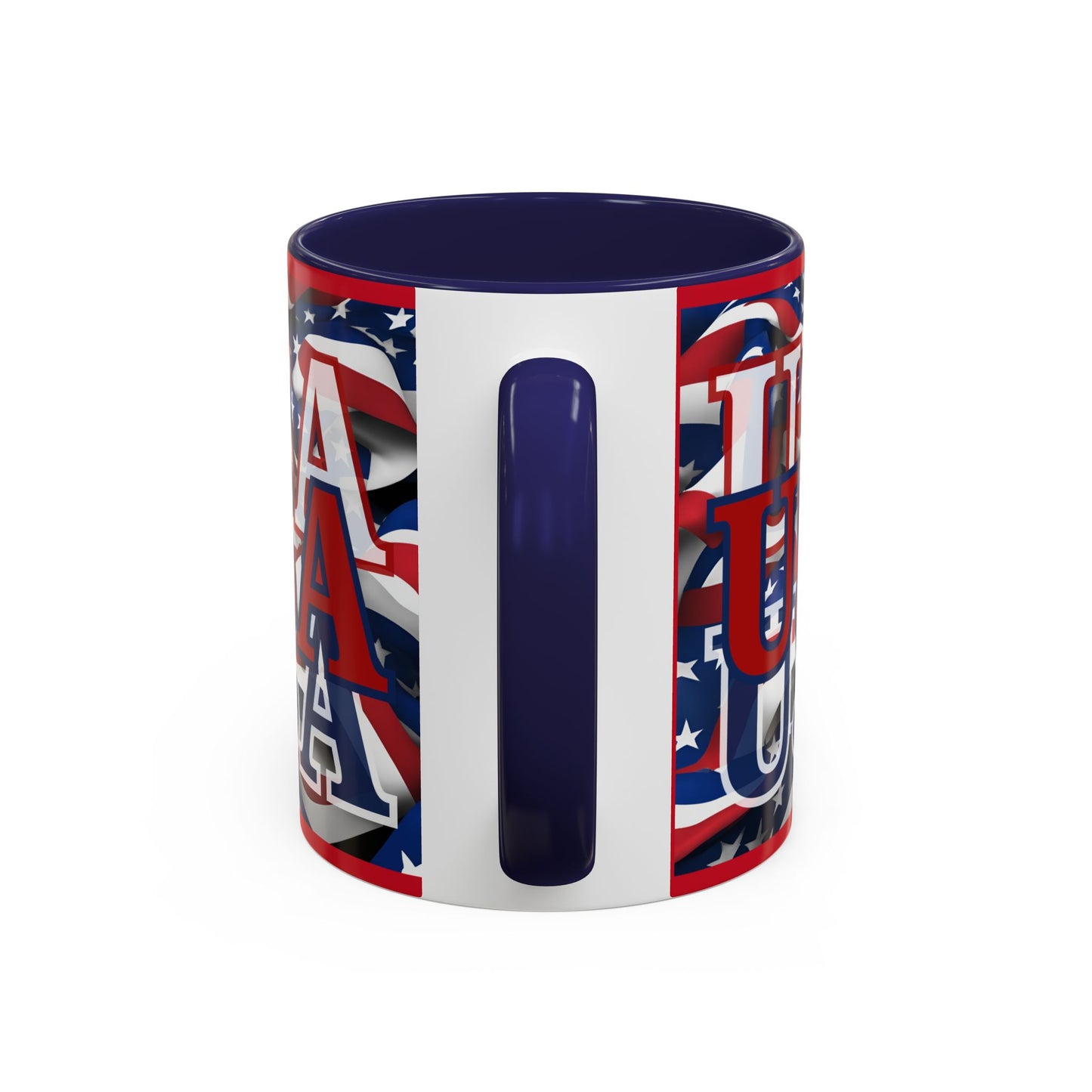 USA Red font Center Patriot Red Accent Mug by theGreenDragonTavern.shop