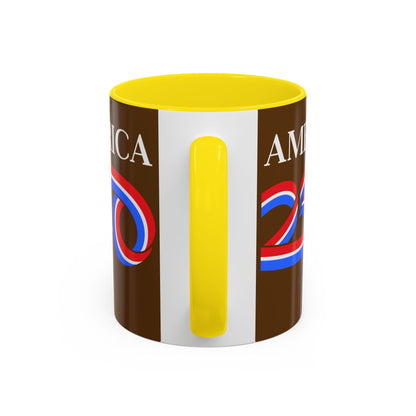 America 250 Brown Accent Mug by theGreenDragonTavern.shop