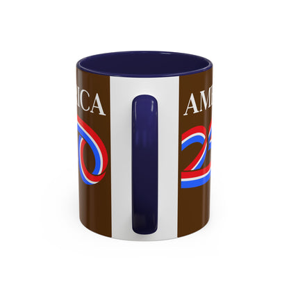 America 250 Brown Accent Mug by theGreenDragonTavern.shop