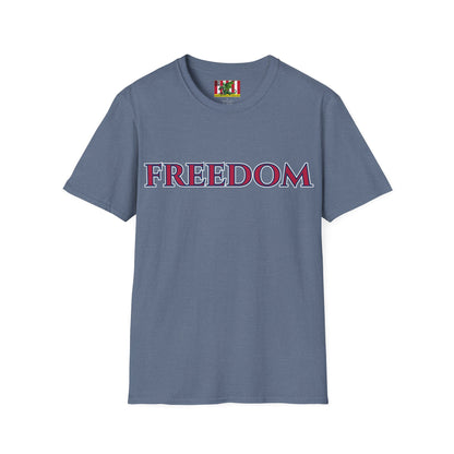 Freedom, Red font, Dark colors Unisex T-Shirt by theGreenDragonTavern.shop