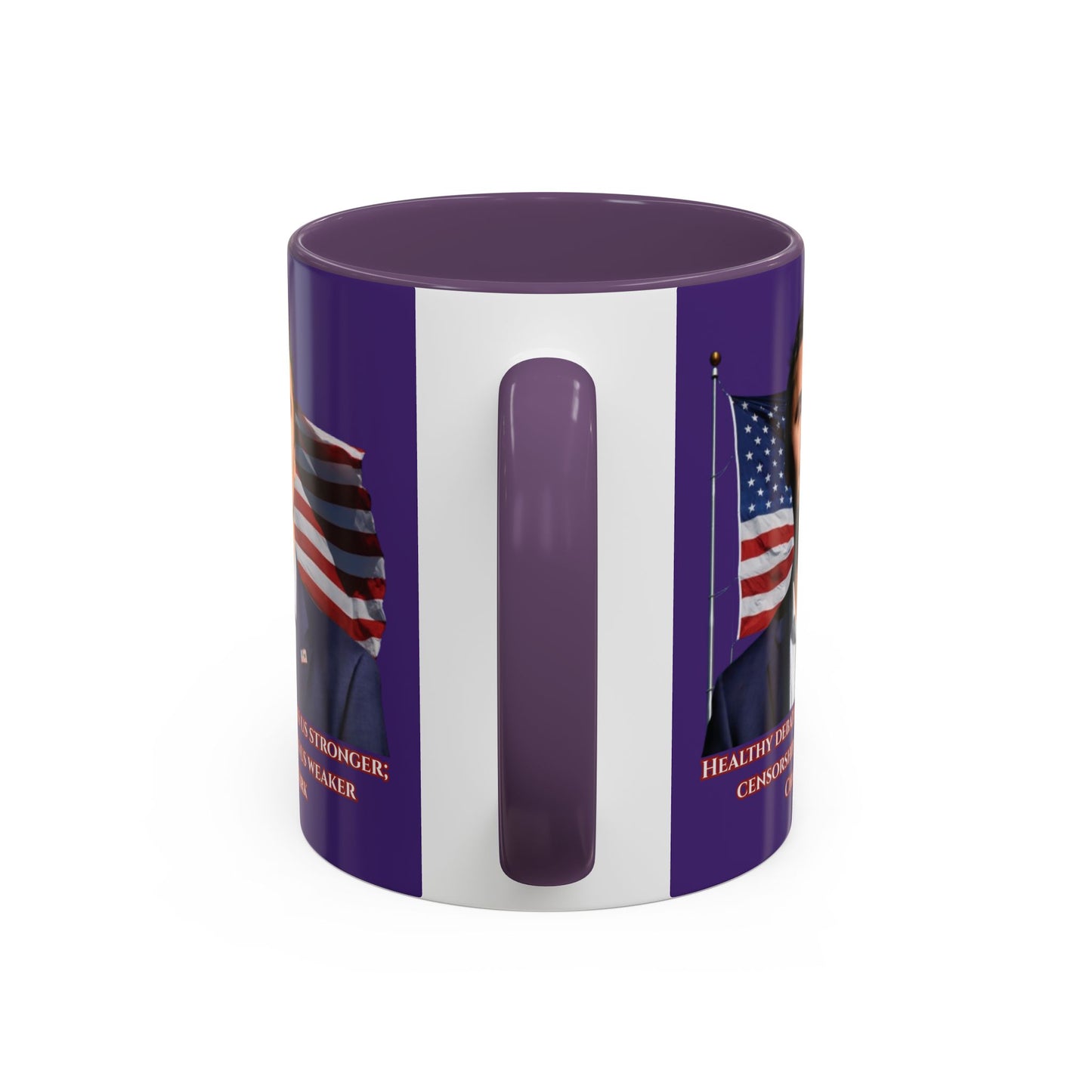 Charlie Kirk, Healthy Debate Purple Accent Mug by theGreenDragonTavern.shop