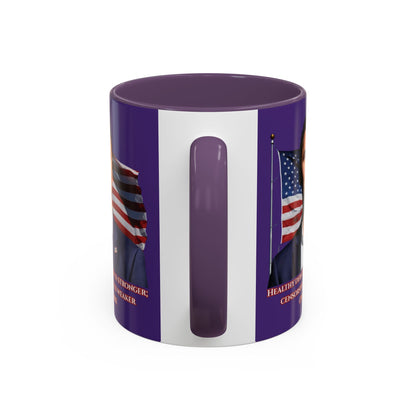 Charlie Kirk, Healthy Debate Purple Accent Mug by theGreenDragonTavern.shop
