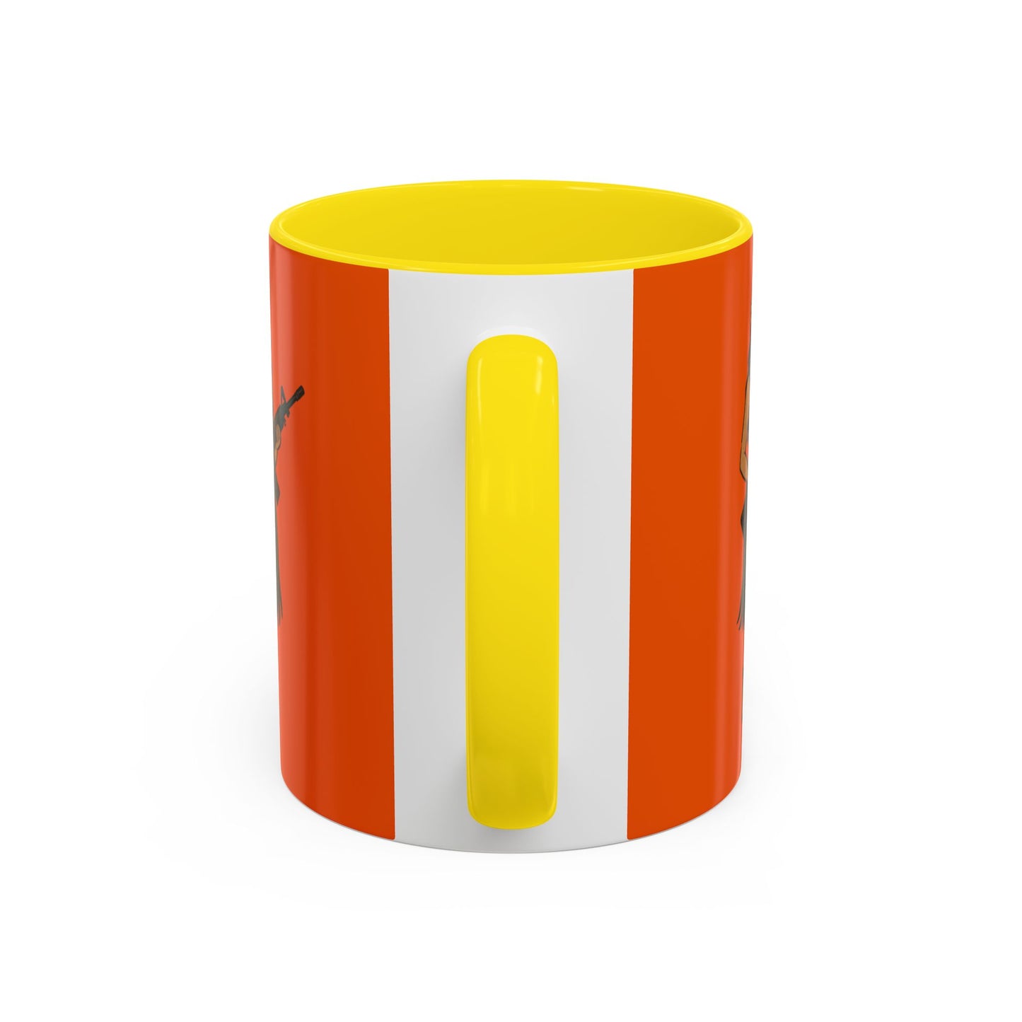 Hula Girl Packin' Heat Orange Accent Mug by theGreenDragonTavern.shop