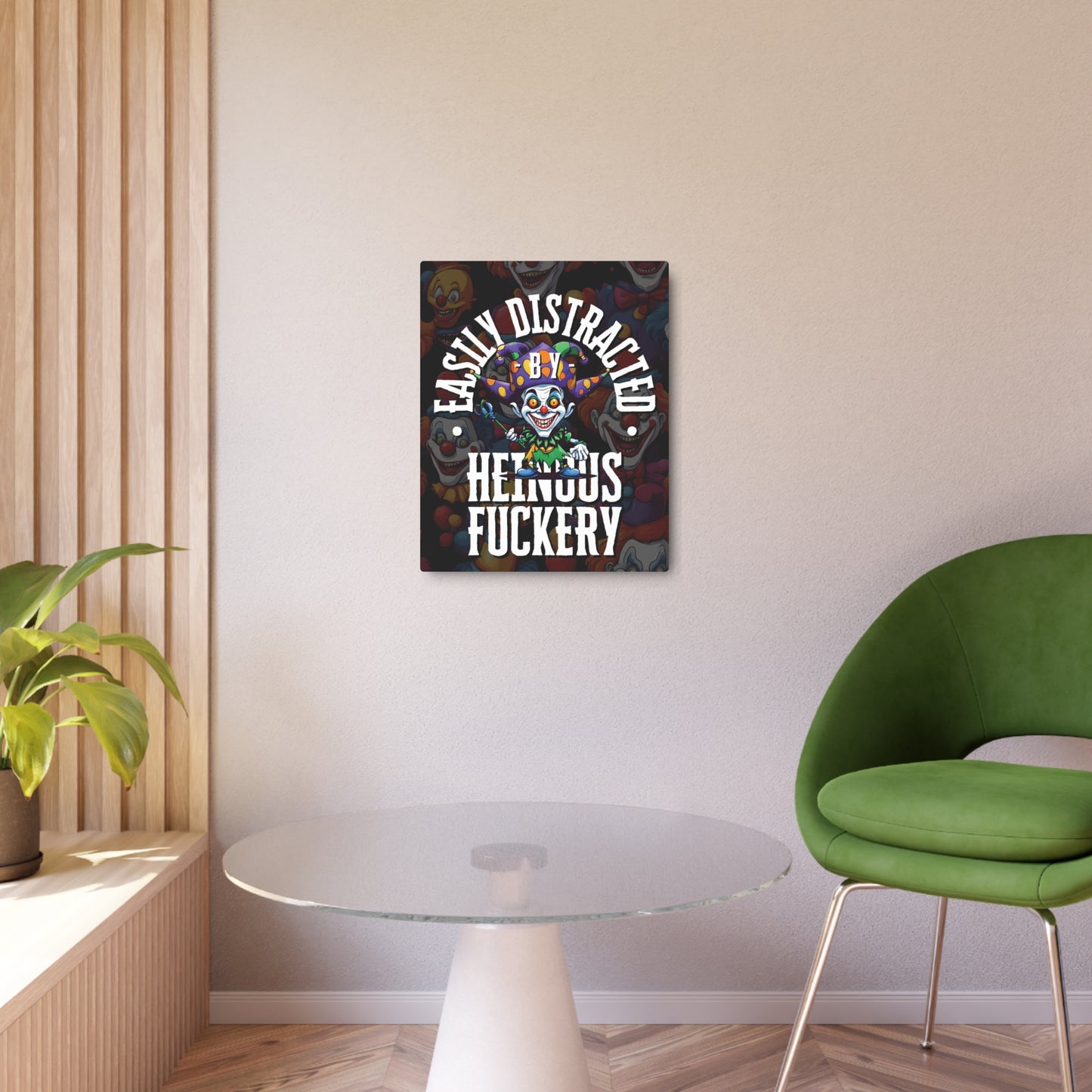 Easily Distracted by Heinous Fuckery Little Jincs Metal Art Sign by theGreenDragonTavern.shop