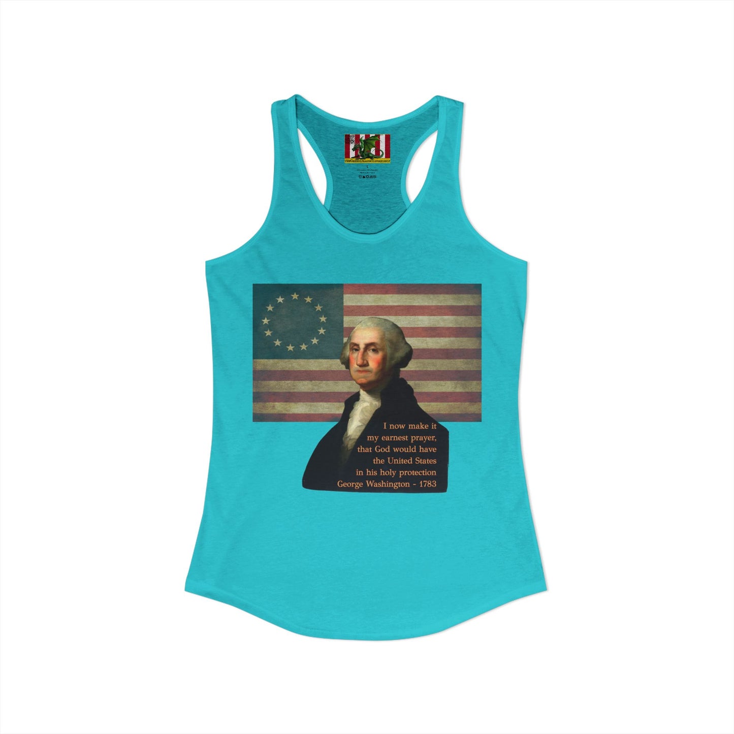 Washington's Earnest Prayer Women's Racerback Tank Top by theGreenDragonTavern.shop