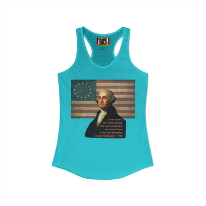 Washington's Earnest Prayer Women's Racerback Tank Top by theGreenDragonTavern.shop