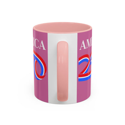 America 250 Pink Accent Mug by theGreenDragonTavern.shop