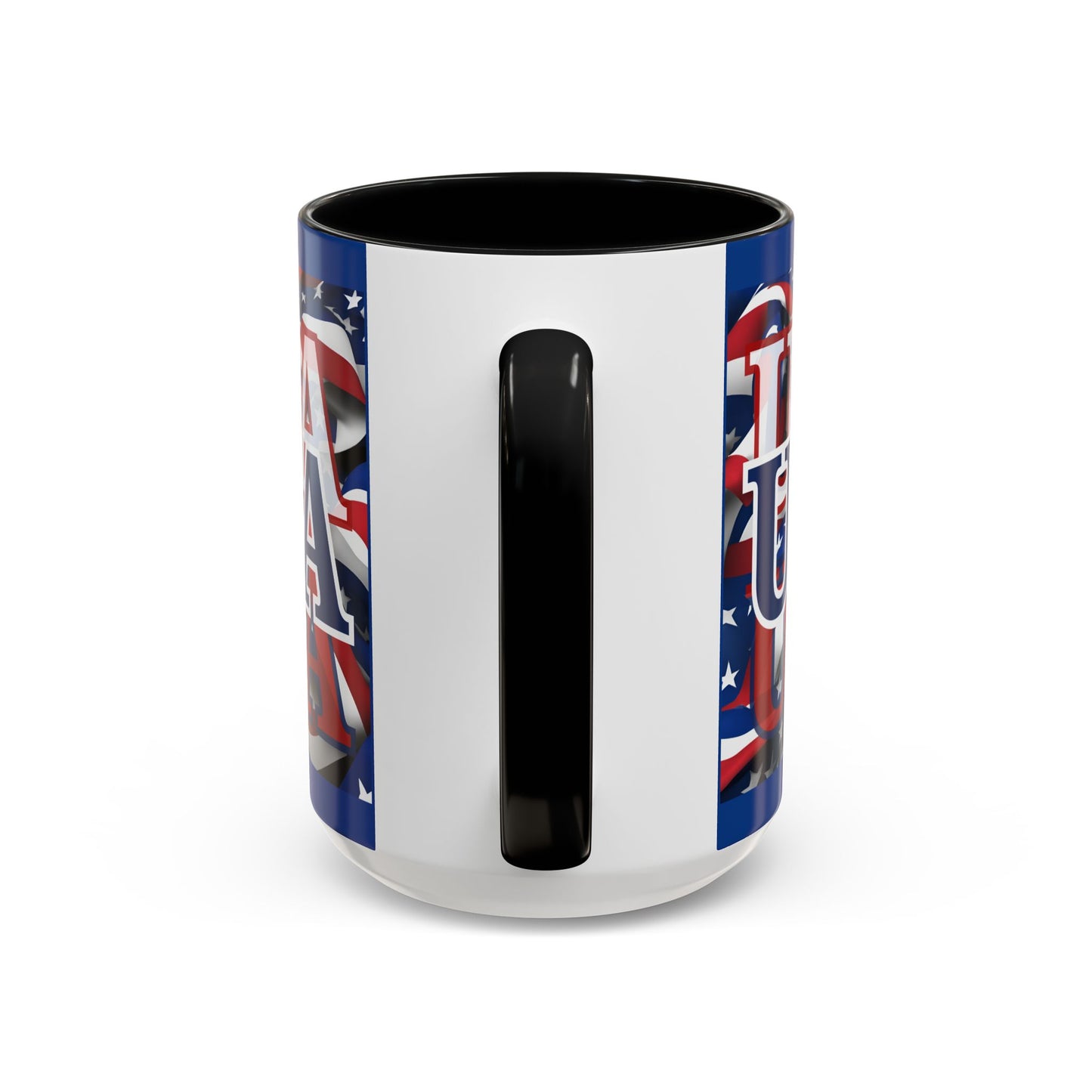 USA Blue font Center Patriot Blue Accent Mug by theGreenDragonTavern.shop