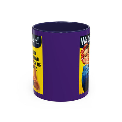 I Am Woman Watch Me Vote Rosie Dark Purple Accent Mug by theGreenDragonTavern.shop