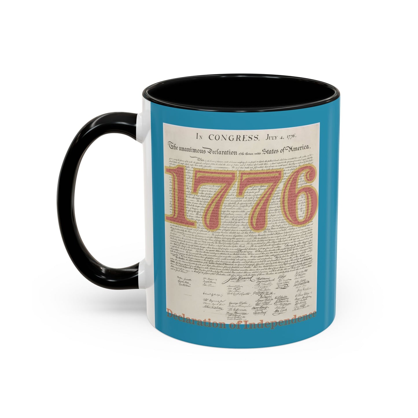 Declaration of Independence Turquoise Accent Mug by theGreenDragonTavern.shop