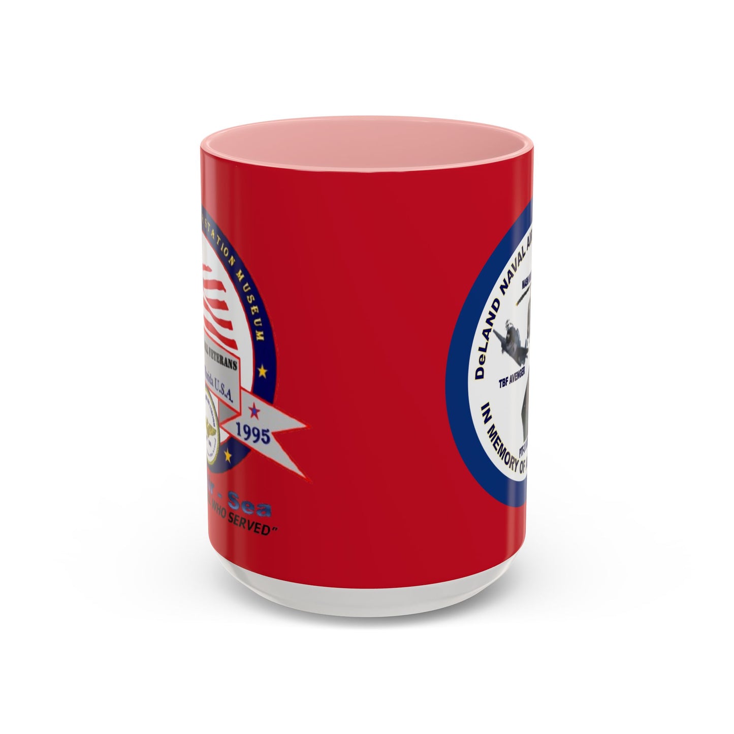DNASM 2-sided, Founding & Student Art w/Navy Ring Red Accent Mug by theGreenDragonTavern.shop
