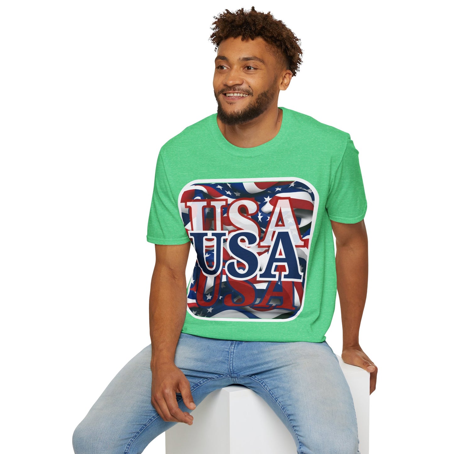 Red White and BLUE USA Patriot Dark colors Unisex T-Shirt by theGreenDragonTavern.shop