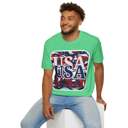 Red White and BLUE USA Patriot Dark colors Unisex T-Shirt by theGreenDragonTavern.shop