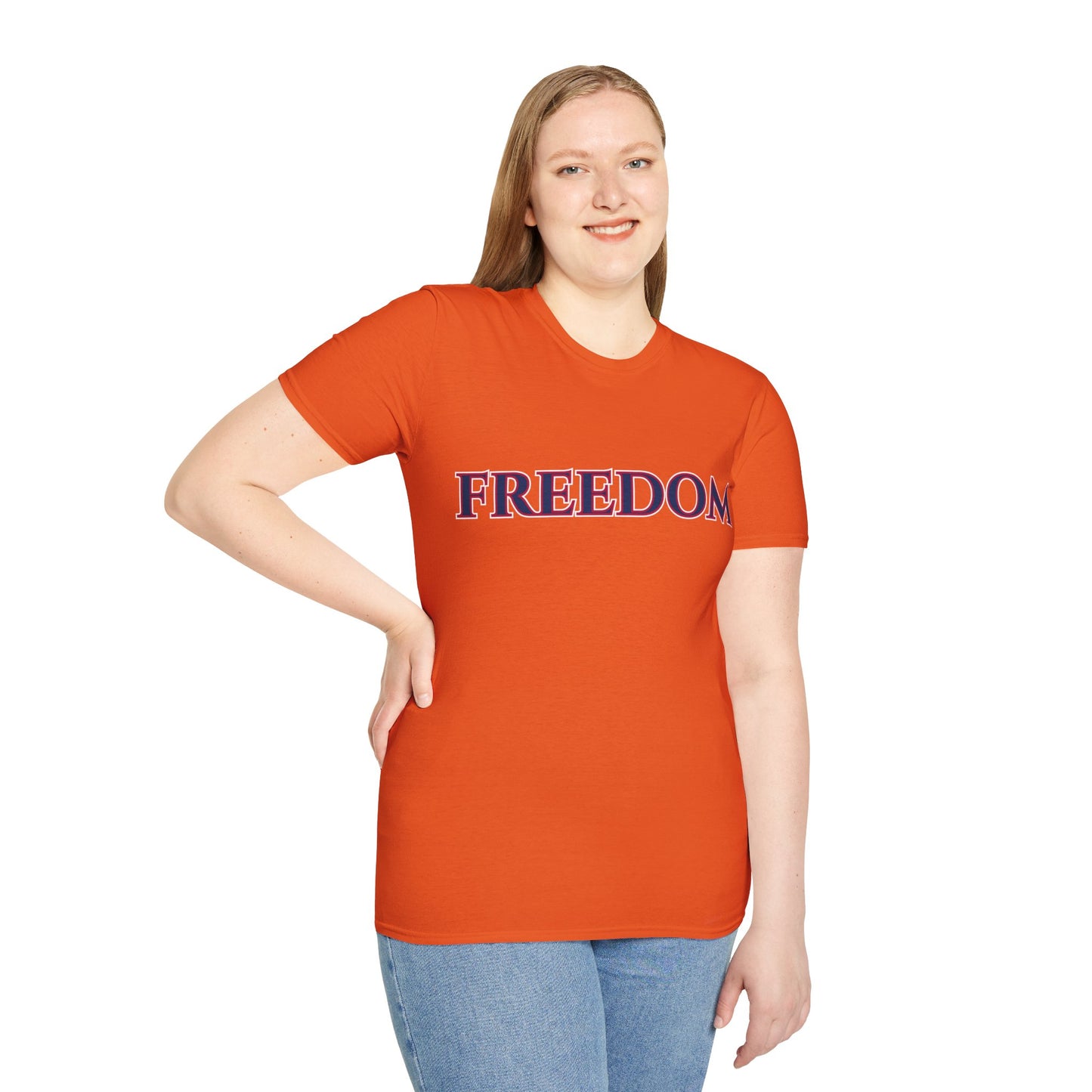 Freedom, Blue font, Light colors Unisex T-Shirt by theGreenDragonTavern.shop