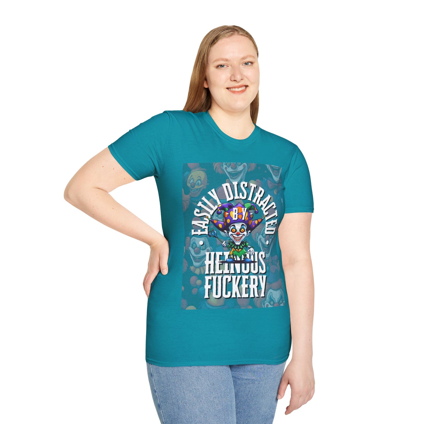 Easily Distracted by Heinous Fuckery Little Jincs Dark colors Unisex T-Shirt by theGreenDragonTavern.shop