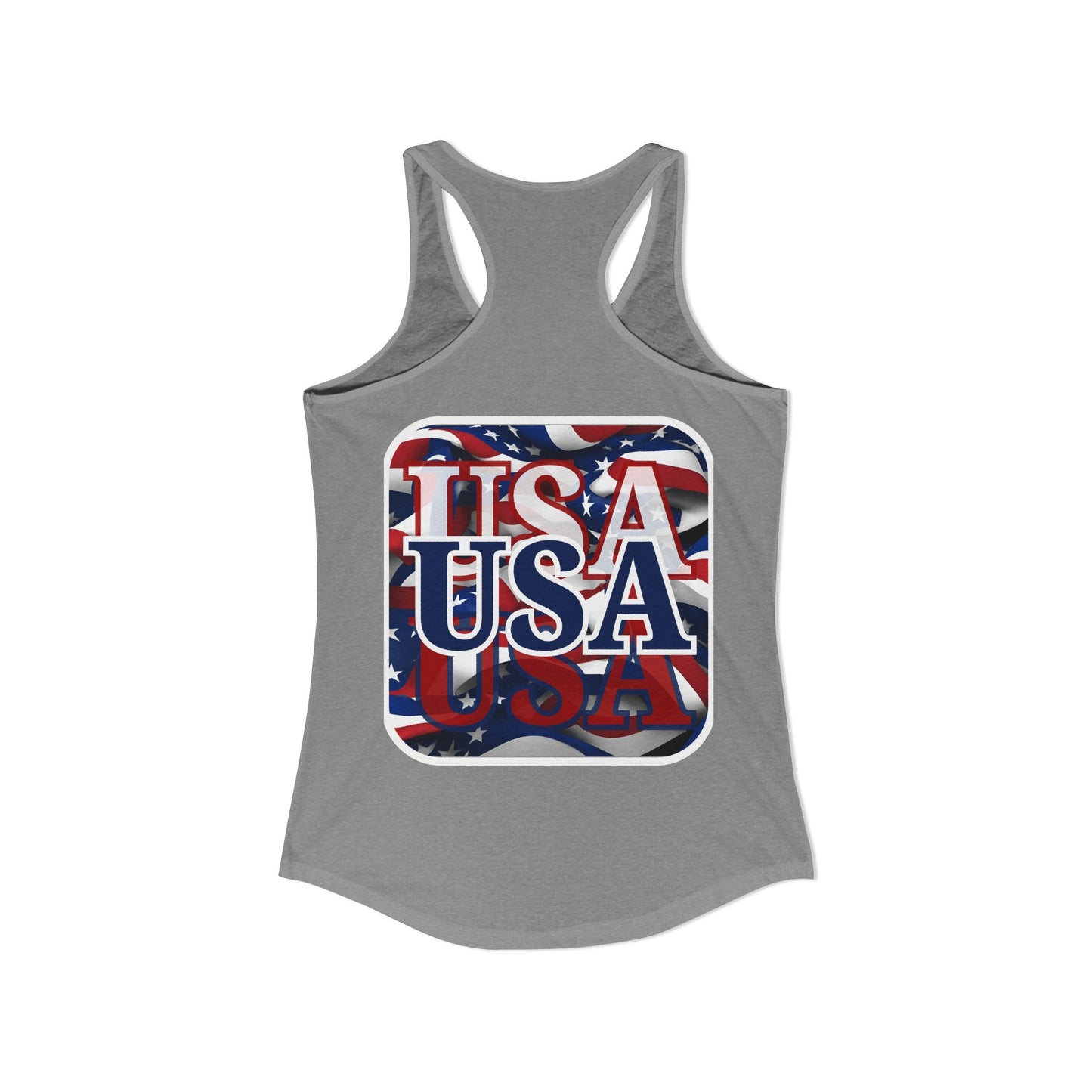 2-sided, Red White and BLUE USA Patriot Women's Racerback Tank Top by theGreenDragonTavern.shop