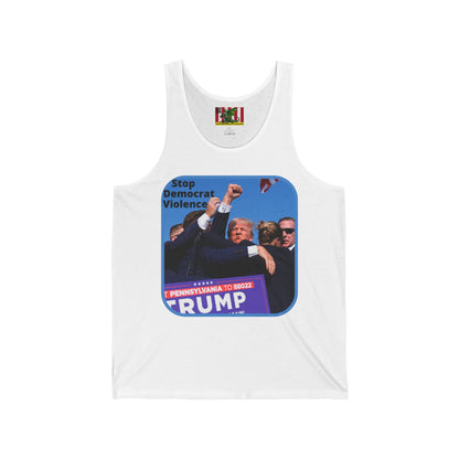 Stop Democrat Violence Unisex Jersey Tank Top by theGreenDragonTavern.shop