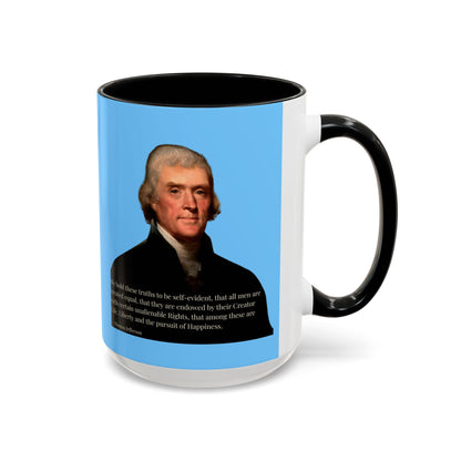 We hold these truths to be self-evident Light Blue Accent Mug by theGreenDragonTavern.shop