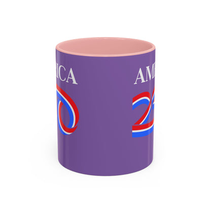 America 250 Light Purple Accent Mug by theGreenDragonTavern.shop