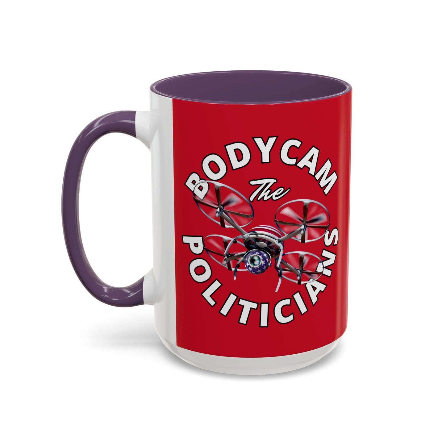 Bodycam the Politicians Drone Red Accent Mug by theGreenDragonTavern.shop