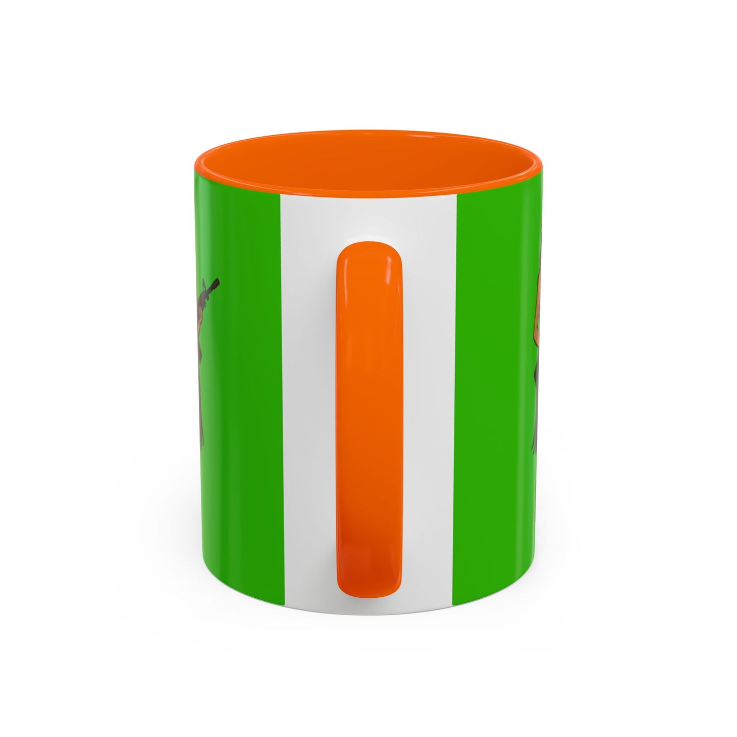 Hula Girl Packin' Heat Light Green Accent Mug by theGreenDragonTavern.shop
