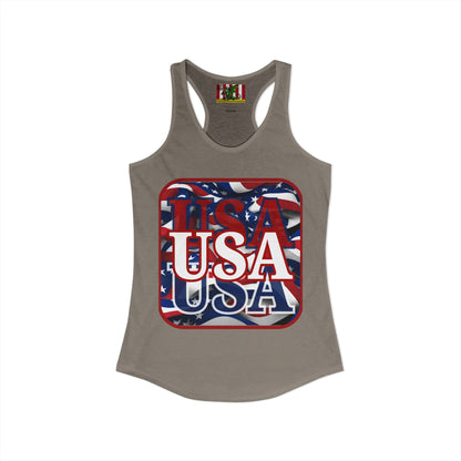 Red WHITE and Blue USA Patriot Women's Racerback Tank Top by theGreenDragonTavern.shop