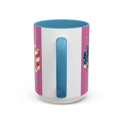 Vendetta, "Give me liberty, or give me death!" Pink Accent Mug by theGreenDragonTavern.shop
