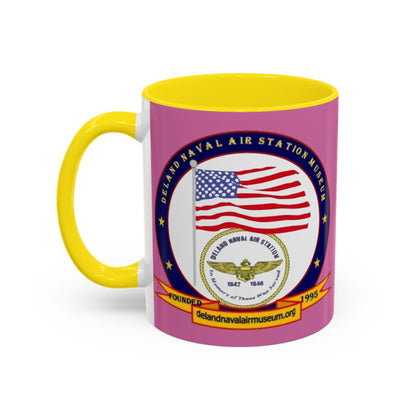 DeLand Naval Air Station Museum Pink Accent Mug by theGreenDragonTavern.shop