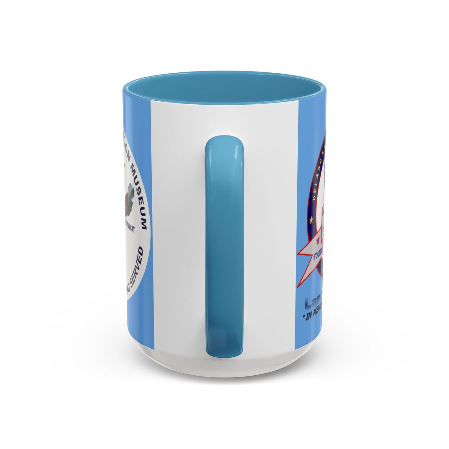 DNASM 2-sided, Founding & Student Art w/WhiteBG Light Blue Accent Mug by theGreenDragonTavern.shop
