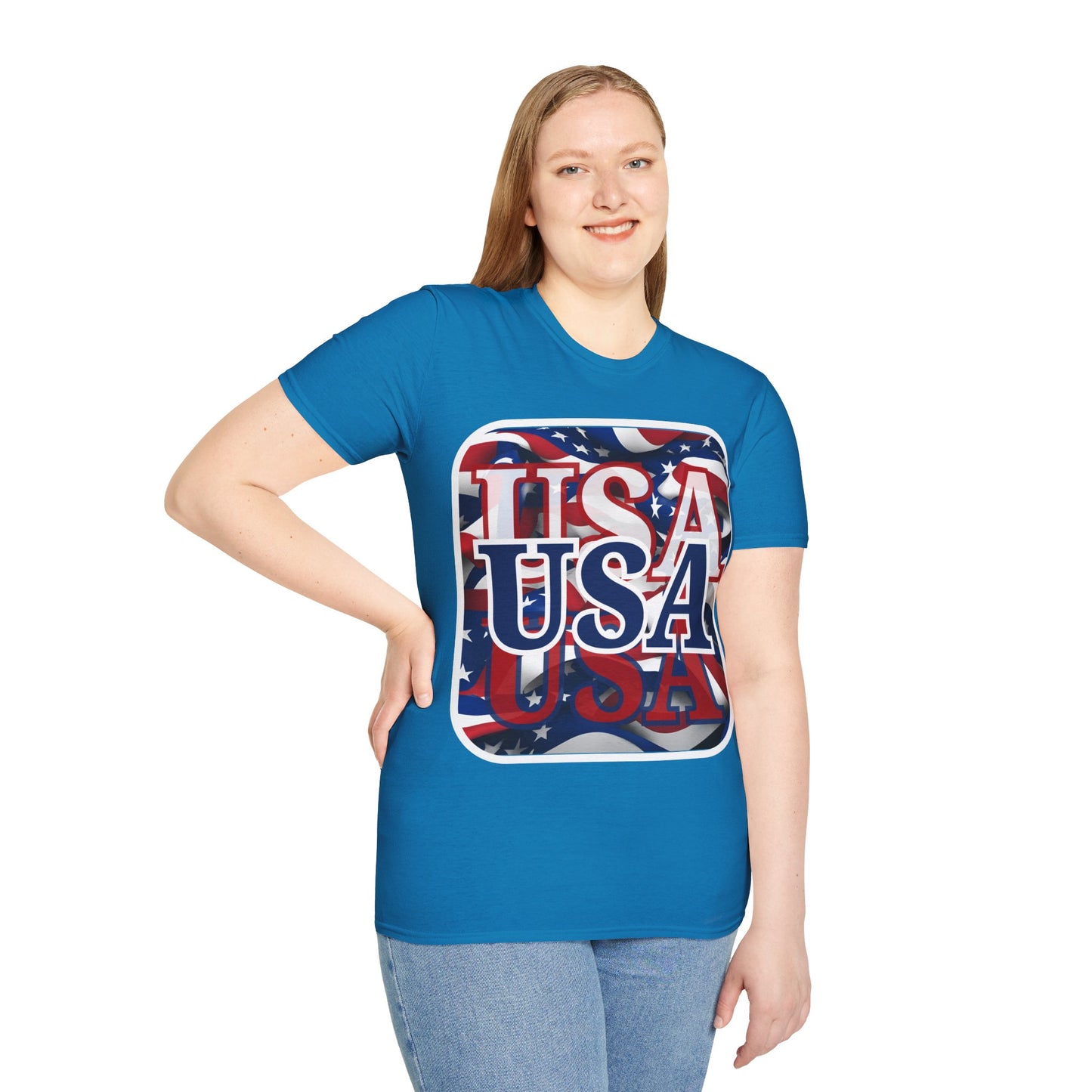 Red White and BLUE USA Patriot Dark colors Unisex T-Shirt by theGreenDragonTavern.shop