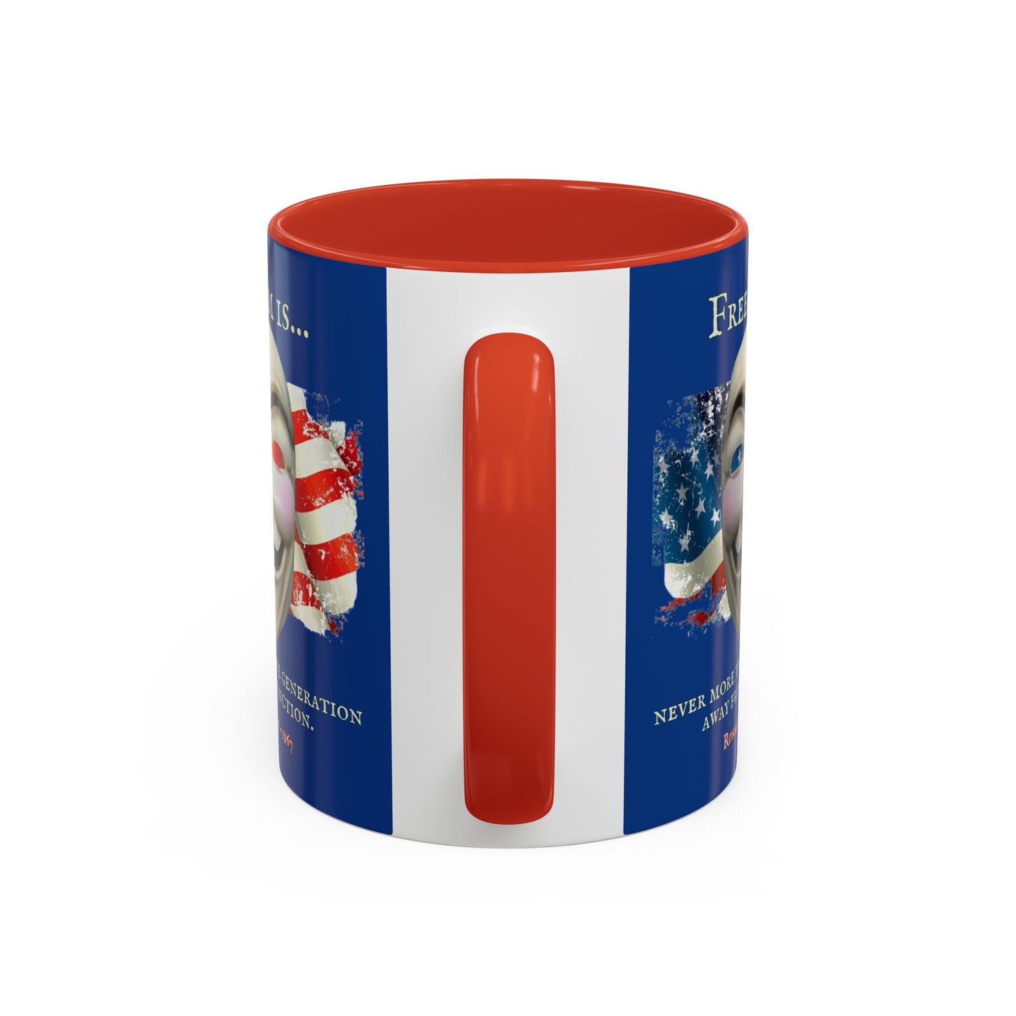 Ronald Reagan Freedom Vendetta Blue Accent Mug by theGreenDragonTavern.shop