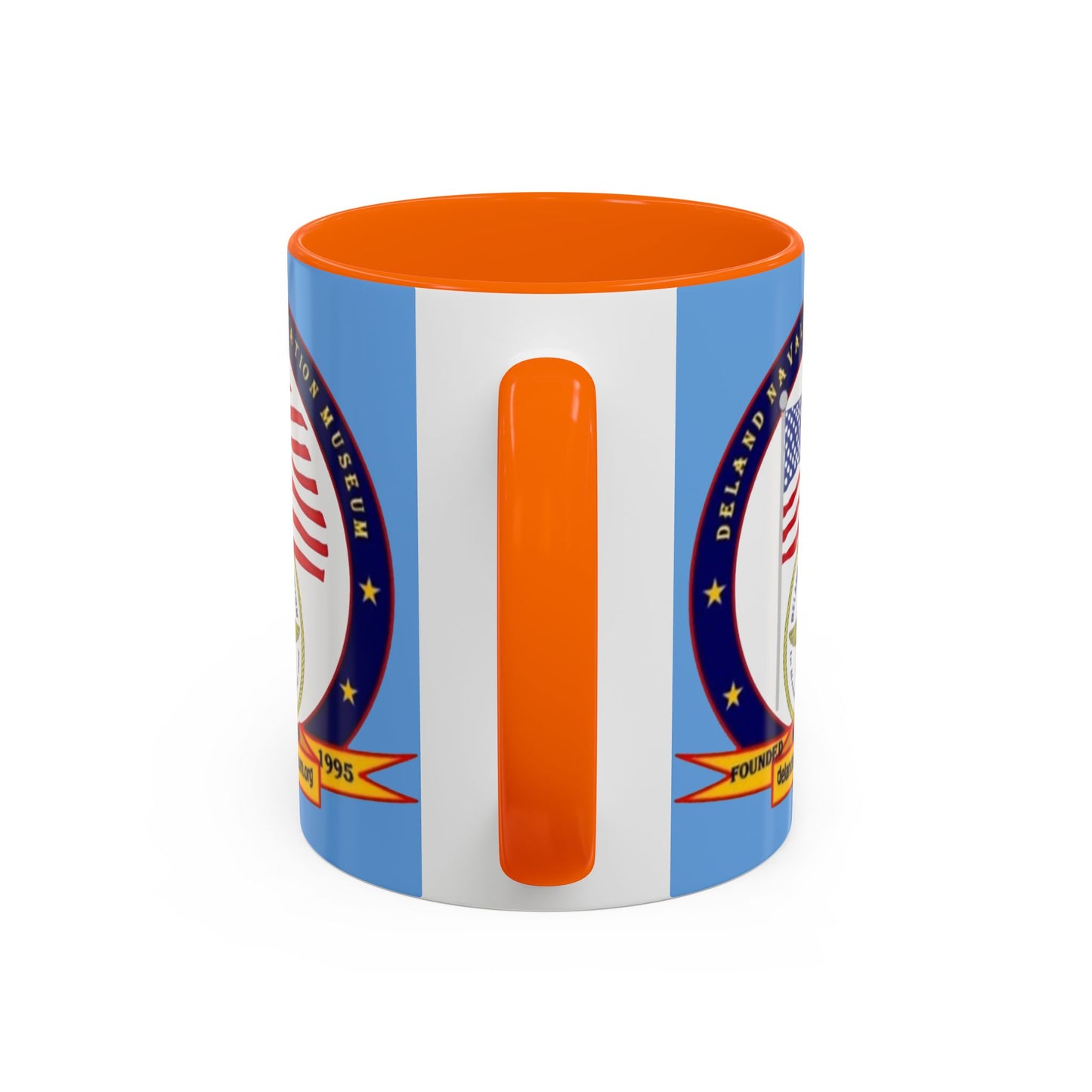 DeLand Naval Air Station Museum Light Blue Accent Mug by theGreenDragonTavern.shop